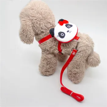 

Pet Dog Harness Leash Snack Bag Adjust Plaid Breathable Fiber Cotton Cloth Dog Harness Vest Double Reinforcement