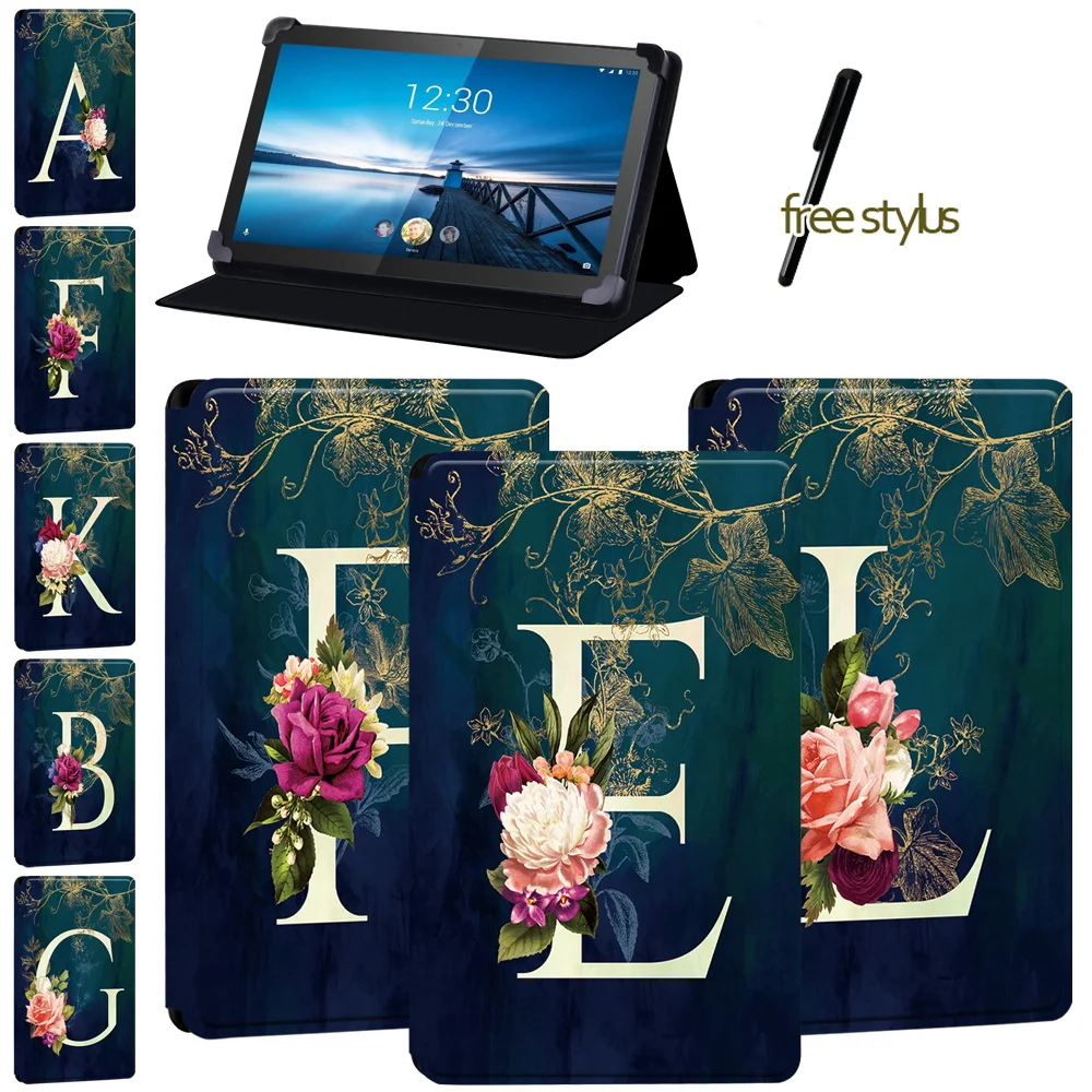

Tablet Cover Case for Lenovo Tab M10/Smart Tab (M10/M10 LTE)/Smart (Tab M8/M8 LTE) Shockproof Flower Letter Cover Case + Stylus