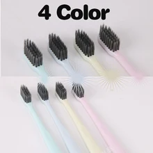 8 шт. супер Мягкая зубная щетка в японском стиле бамбуковое древесное уголь зубная щетка маленькая головка с Чехол