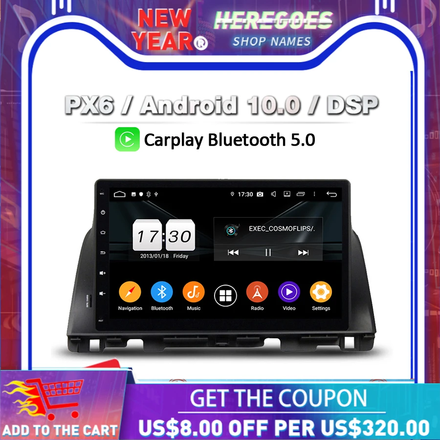 10 1 дюймовый IPS DSP Android 0 4 Гб 64 ROM автомобильный DVD-плеер Carplay Wifi Bluetooth GPS карта RDS радио