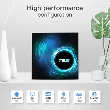 

Android 10.0 TV Box High-quality Quad Core 4G+32G/64GB 2.4G WiFi Media Player Support Multiple Languages Set Top Box 10x10x2cm