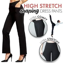 Прямые поставки, женские брюки с высоким эластичным карманом, облегающие платья, офисные повседневные брюки, женские брюки, женские брюки