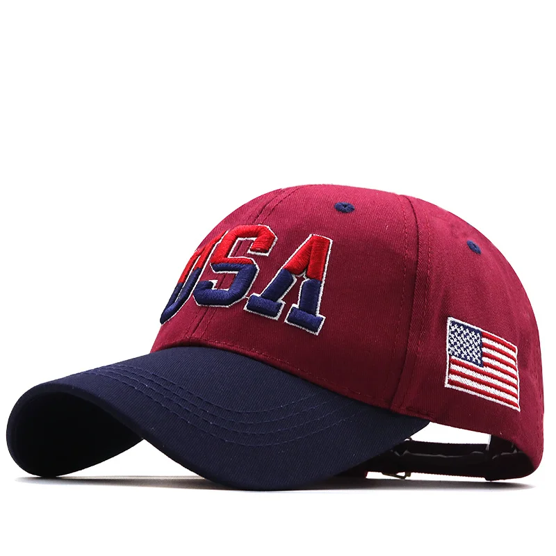  - New Brand USA Flag Baseball Cap For Men Women Cotton Snapback Hat Unisex America Embroidery Hip Hop Caps Gorras Pet