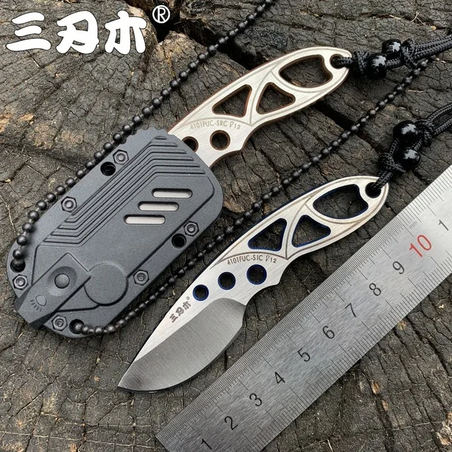 

Sanrenmu 4101 MINI Fixed Blade Knife 12c27 Blade with Knife Sheath LED