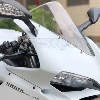 

Motorcycle Double Bubble Windshield WindScreen Screen For 2015 2016 2017 2018 2019 Ducati Panigale S 1299 959 Corse Smoke Black