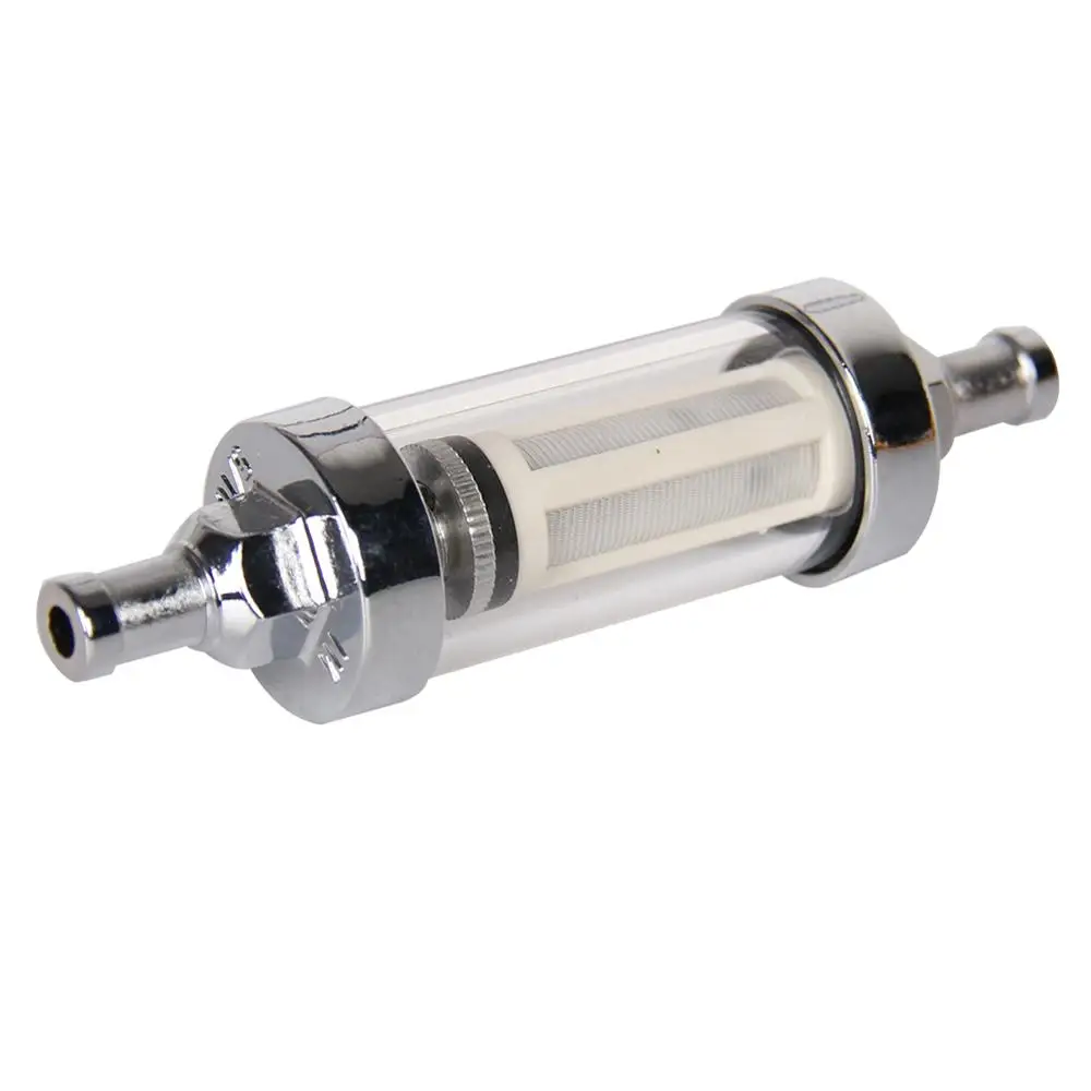 Carbole 8mm 5/16" Universal Chrome Glass Fuel Petrol Diesel Inline Filter motorcycle fuel filter fuel filter fuel filter water separator