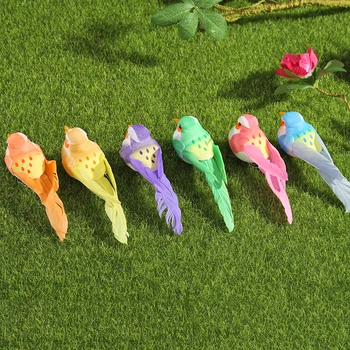 

12pcs/set Artificial Foam Bird Dot Pigeon Artificial Birds Foam Window Craft Simulation Feather Birds DIY Garden Craft