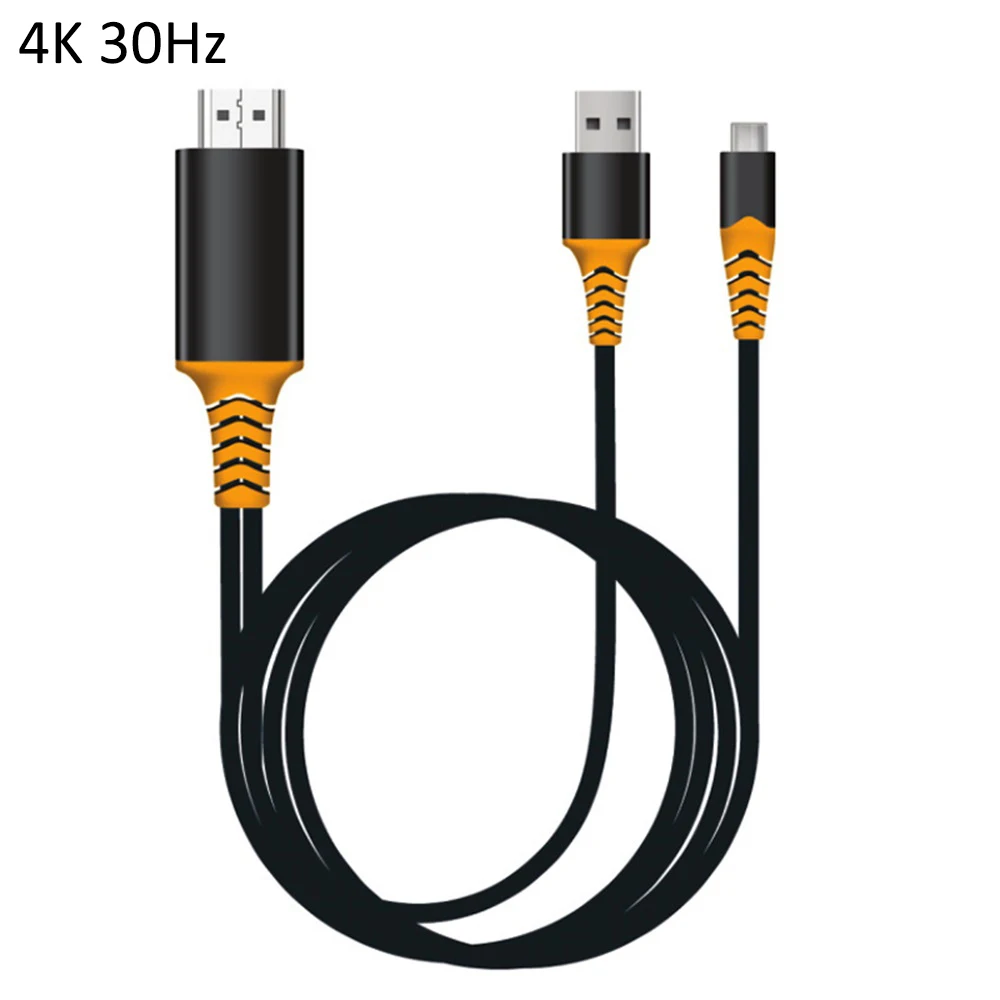 4K30Hz powered by 2 м usb type-c к HDMI кабель 4K 60Hz 30Hz 1080P HD кабель питание для телефона HDTV проектор - Цвет: 4K30Hz powered by