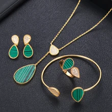 Jankelly Горячая Африканский 4 шт наборы свадебных ювелирных изделий Модный комплект ювелирных изделий «Дубай» для женщин Свадебные аксессуары для вечеринки дизайн