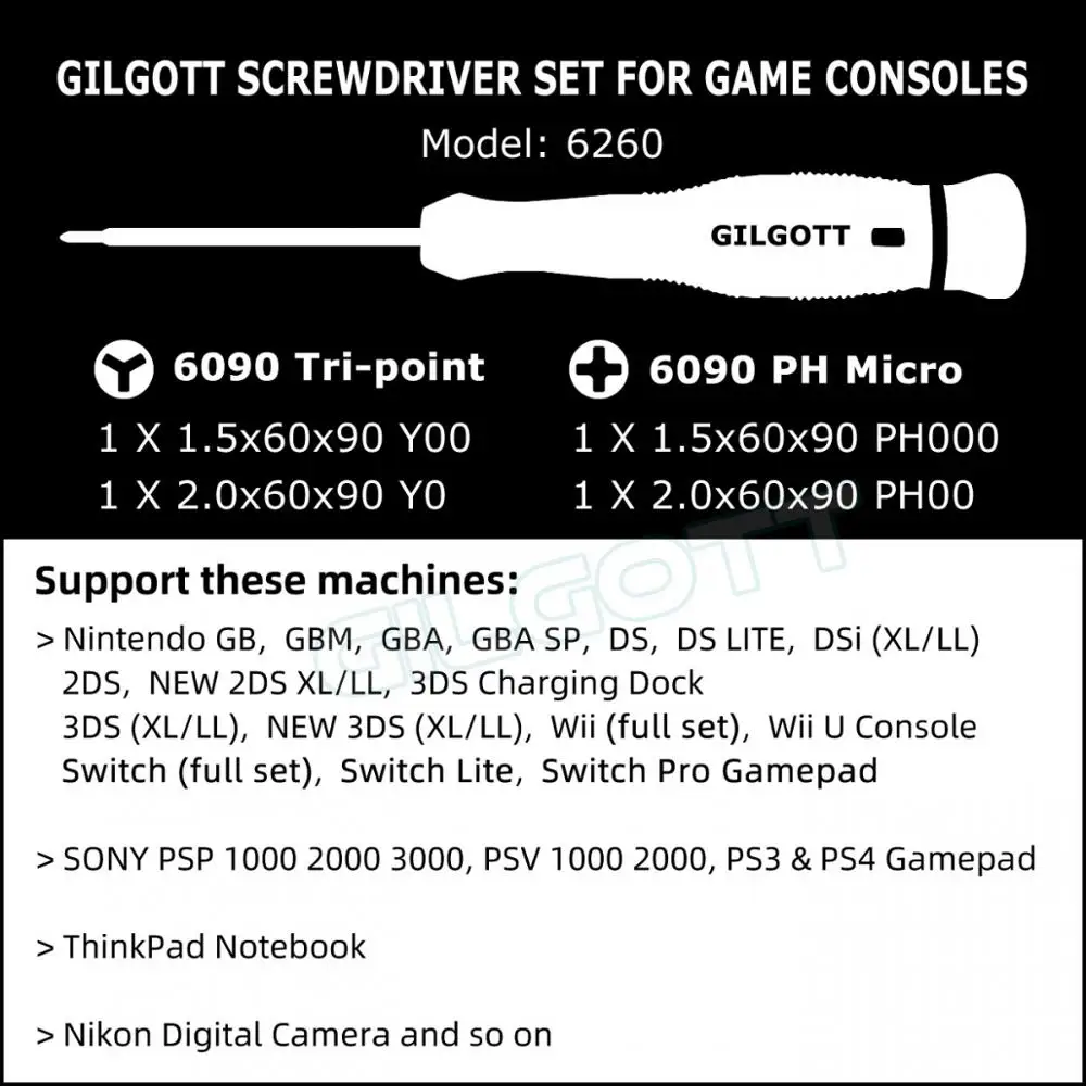 GILGOTT 9 шт./компл. набор магнитных отверток для Nintendo Switch Lite GBM GBA SP DS DSL DSi new 2DS 3DS XL WII