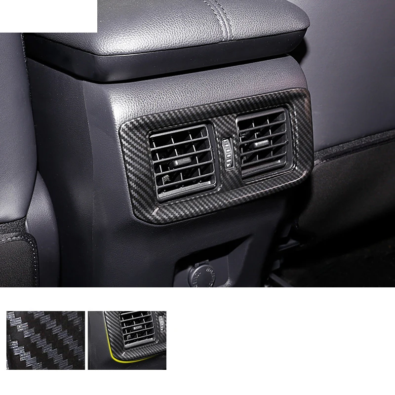 carbon fiber black Lsrtw2017 для Toyota Rav4, автомобильный подлокотник, вентиляционная рама, декоративные аксессуары для интерьера, молдинги,, углеродное волокно - Название цвета: carbon fiber black