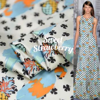 

Printed stretch silk satin fabric breathable shirt dress natural silk fabric meter stretch spandex fabric wholesale silk cloth