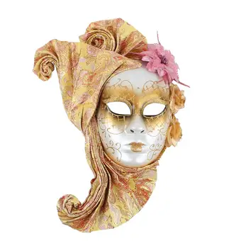 

Lady Flower Jester Venetian Mask Masquerade Mardi Gras Art Wall Decorative Collection