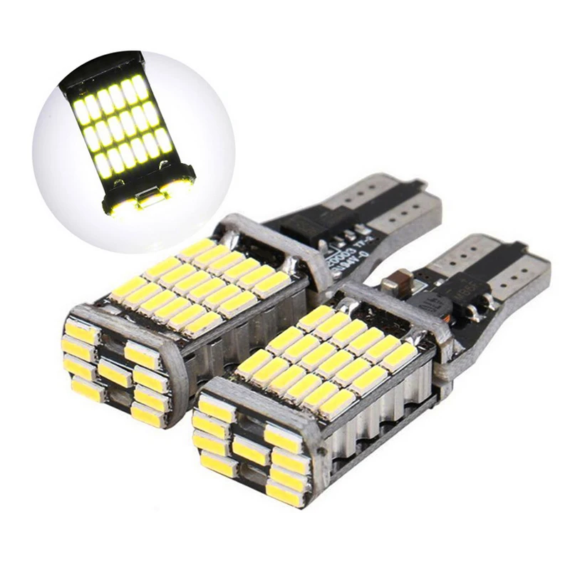 

T15 45SMD 4014 Error Free LED Car Reverse Light Bulbs 6000K 2Pcs LED Reverse Light Bulb Auto Lamp Error Free DC 12V