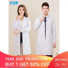 

White Gown Women's Long Sleeve Doctor's Overall Winter Medical Student Chemistry Lab Coat Doctor's Overall Overalls