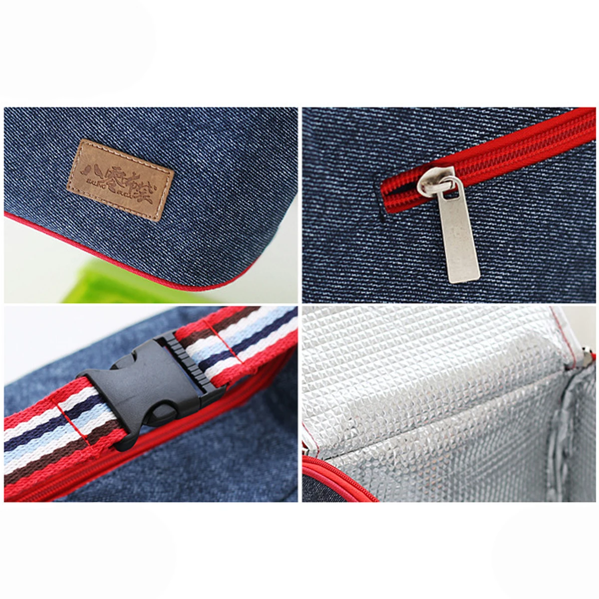 

Denim camping picnic Bags picknick picnic basket set thermal bag Bento Box Insulated Pack Drink Food Thermal food Keep warm