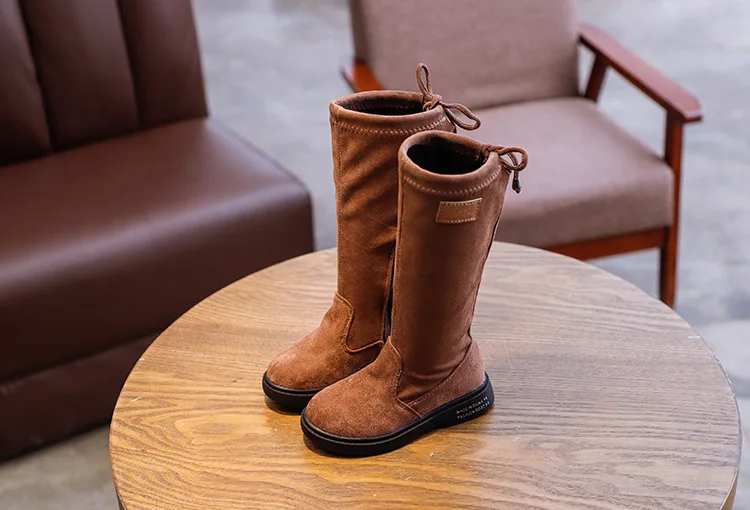 Classic Girls Boots Single Layer For Autumn Spring Kids High Boots With Band Bow-knot Fashion Princess Children Big Girl Boots