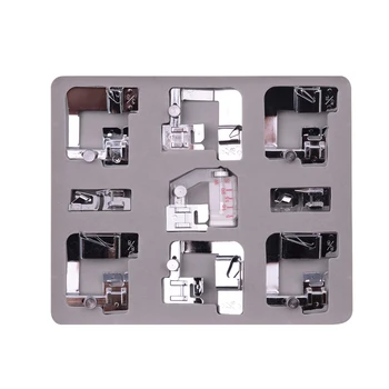 

9/62pcs Electric Sewing Machine Knit Roll Presser Foot Set Multifunctional Rolled Hem Feet Selvage Crimping Presser Kit