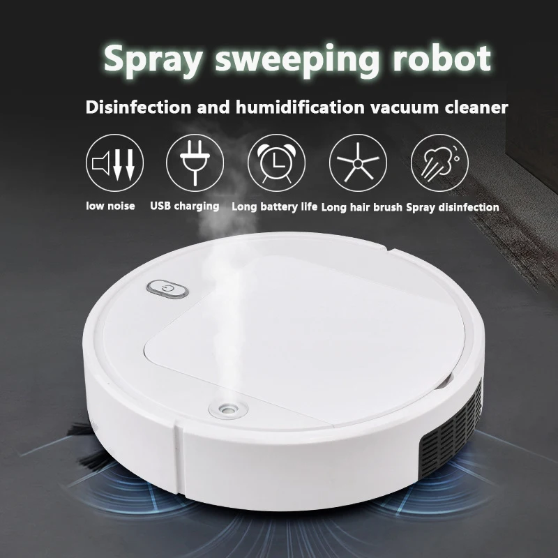 

Robot vacuum cleaner 4in1 Disinfection humidification drag sweep suck cordless sweeping robot usb Multifunctional aspirador