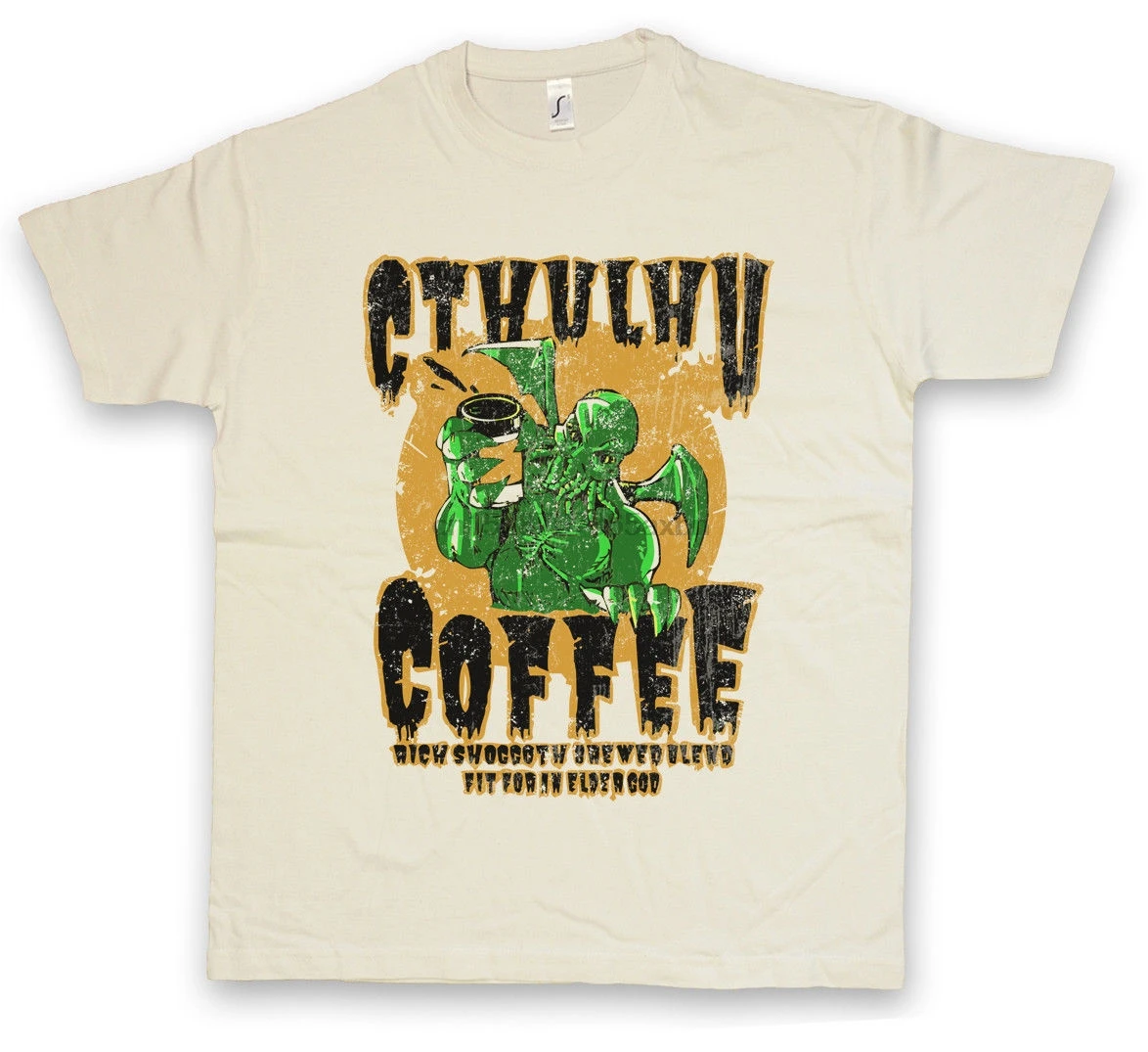 Кофейная футболка CTHULHU Wars ужас Аркхэм П. Футболка Miskatonic Lovecraft dunвеб мужская
