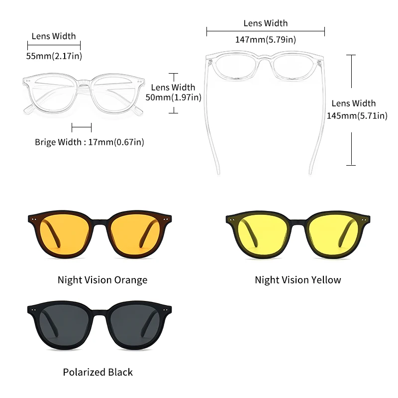 GCV Men Women Night Vision Sunglasses Goggles Yellow Orange G M Driving  Eyewear Polarized Sun Glasses for Nocturnal gafas de sol - AliExpress