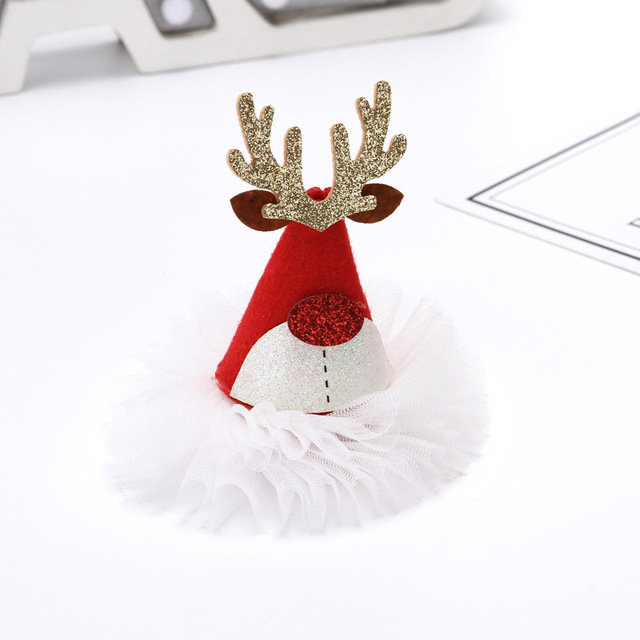 Christmas adult children hair clip Santa Claus antler hairpin clip Christmas hat gift cute hair clip Accessories