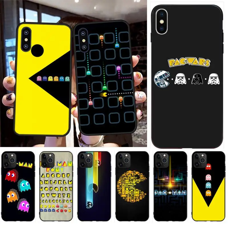 Чехол PENGHUWAN для iPhone 11 pro XS MAX 8 7 6 6S Plus X PAC MAN SE XR черный мягкий резиновый чехол