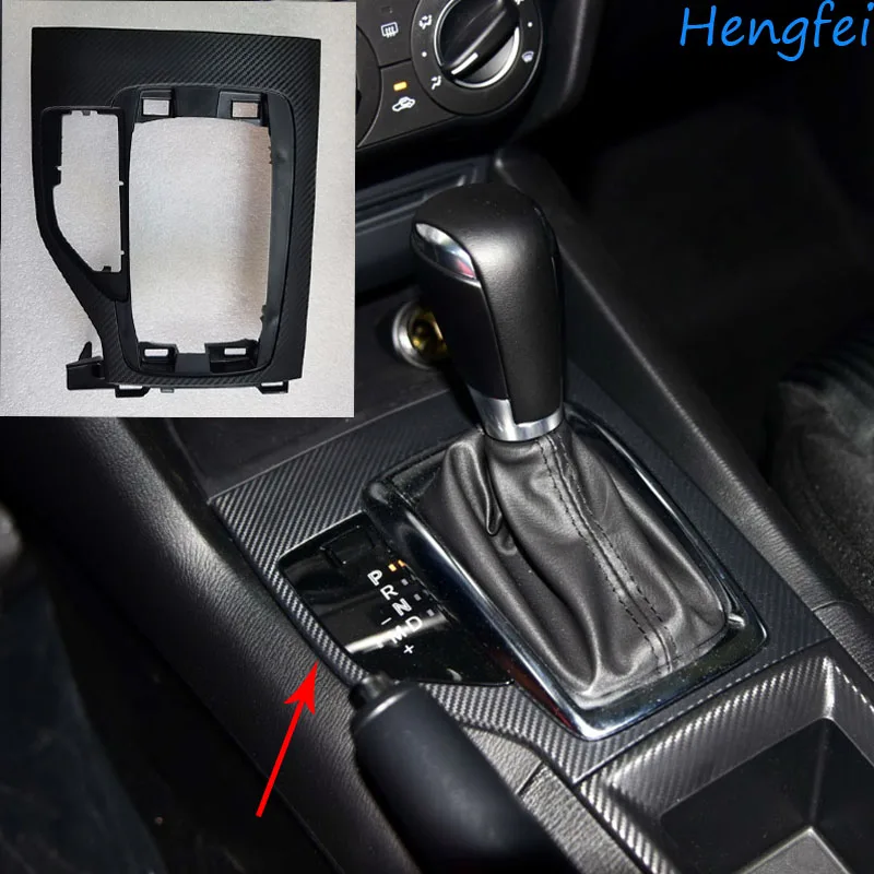 

HengFei автомобильные аксессуары, панель рычага переключения передач для Mazda 3 Axela 2014 ~ 2019, панель передач s из углеродного волокна, панель передач