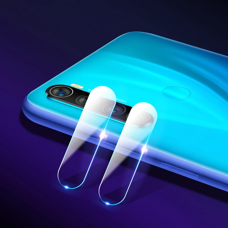 Защитное стекло 2 в 1 для Redmi 9A note 7 8 pro закаленное + пленка объектива камеры мягкая
