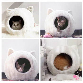 

Hot Warm Pet Cat Dog Bed Pet Cushion Kennel For Small Medium Large Dogs Cats Winter Pet House Puppy Mat Size M/L