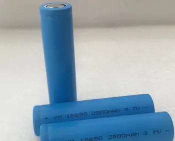 

Free ship 2pcs/lot 3.7V 16650 2500mAh Lithium-ion Rechargeable battery Li-Ion battery high quality