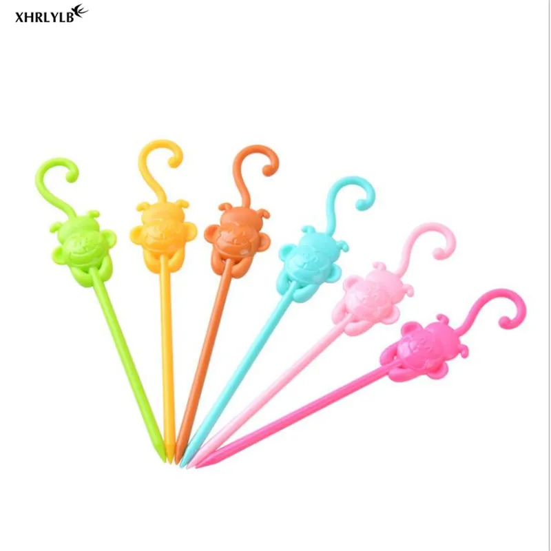 XHRKYLB Creative Coconut Tree Monkey Fruit Fork Plastic Multi-function Fruit Snack Snack Snack Fork Party Wedding Decoration.7z