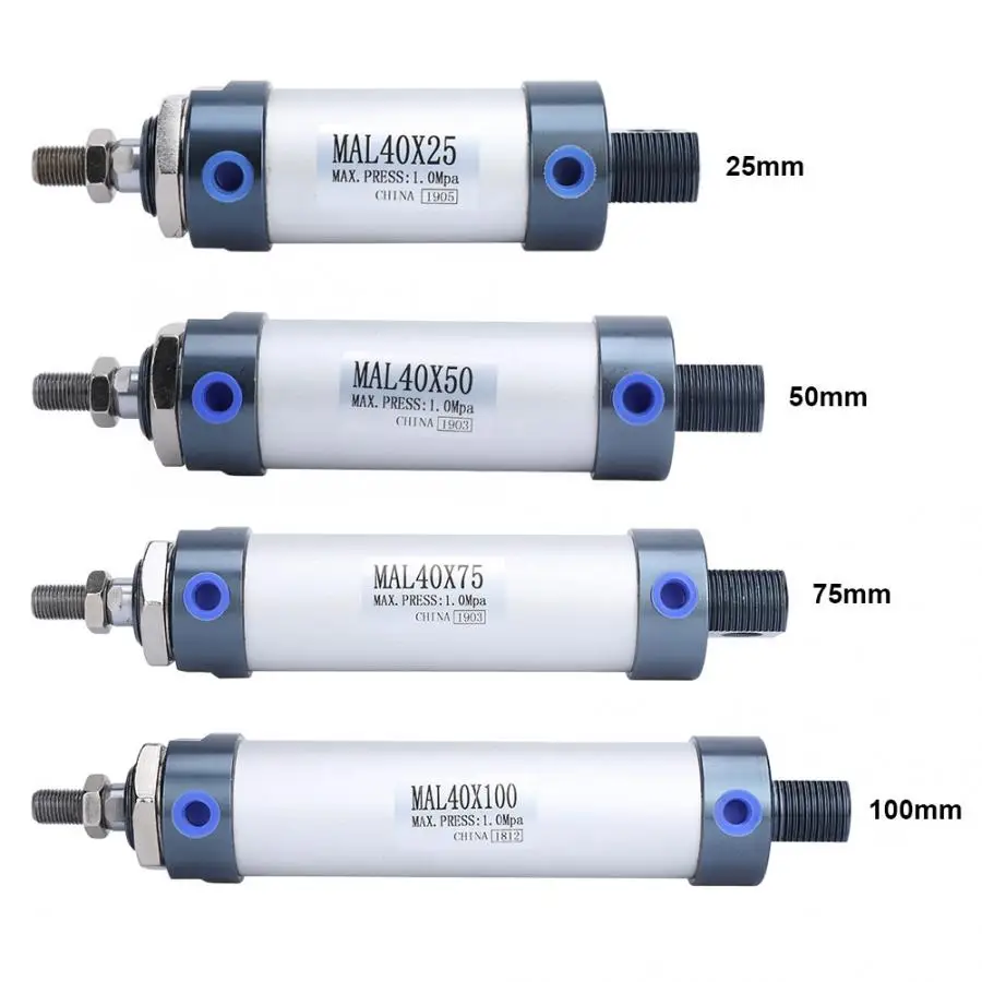 

pneumatic cylinder MAL 40mm Single Rod Double Acting Mini Pneumatic Air Cylinder Aluminum Alloy fittings pneumatic
