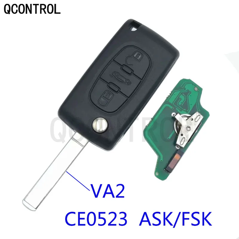 QCONTROL 3 Buttons Remote Flip Key for PEUGEOT 807 407 308 307 207 CC SW Expert Partner Auto Door Lock CE0523 ASK/FSK VA2 | Автомобили и