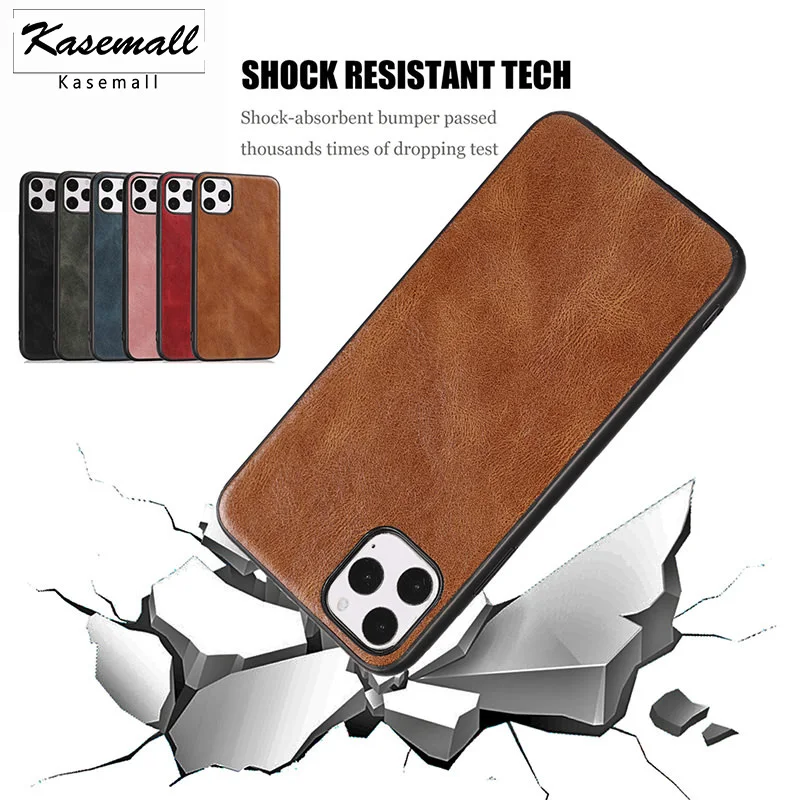 

Luxury Leather Back Case For iPhone 12 Pro MAX 11 XR XS MAX 8 7 Plus SE2020 Slim Soft Bumper Shockproof PC Shell Protective Case