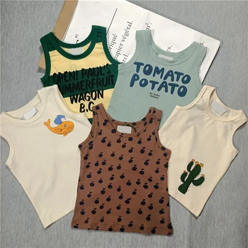 

Summer 2020 new children's boys and girls pure cotton printed vest