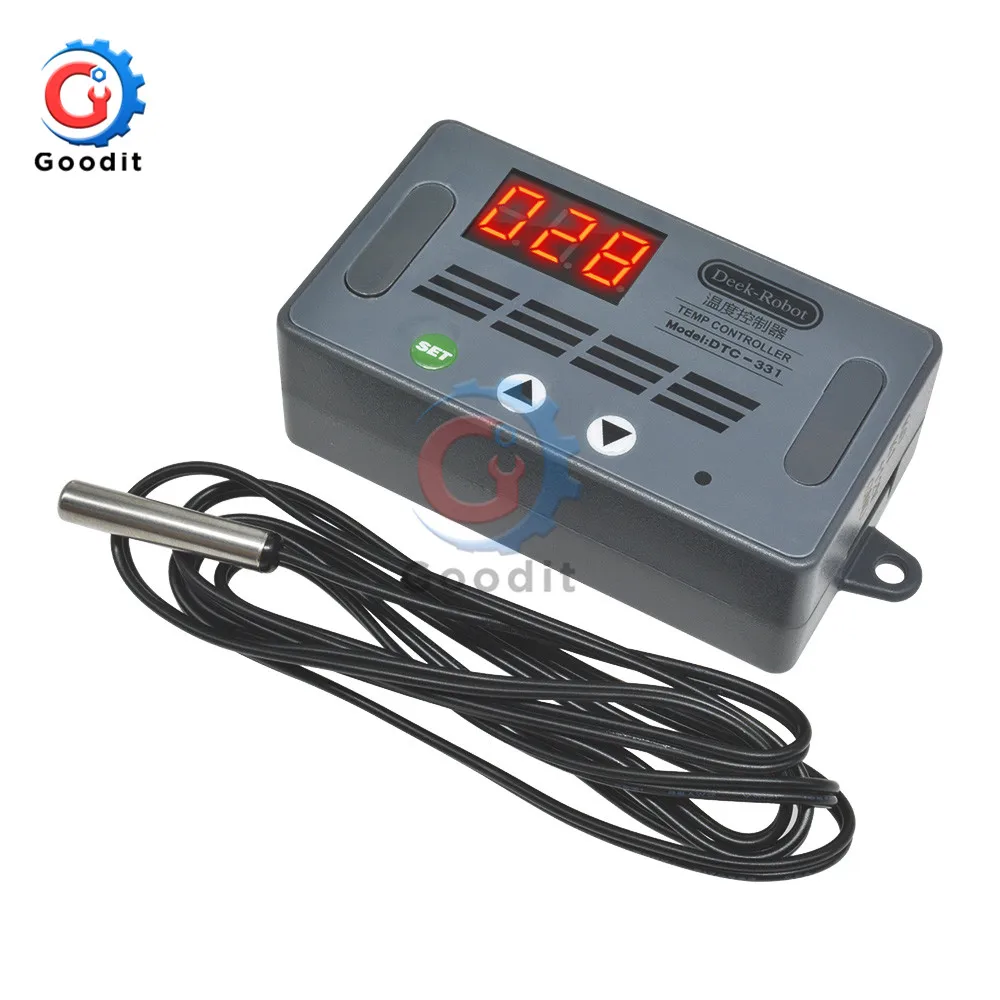 Цифровой термостат, регулятор температуры 12 В 24 в 110 В 220 В, регулятор для внутреннего инкубатора, нагрев, крутой терморегулятор, термометр - Цвет: DTC331