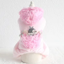 Kawaii зимняя одежда для собак четыре фута одежда для домашних животных Chiwawa jorkie Bomei платья в полоску 19AW66