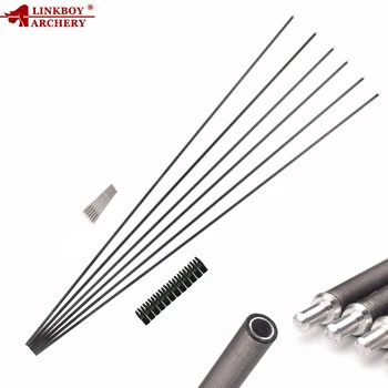 

6Pcs 32 Inches X10 Carbon and Aluminum Hybrid Set Arrow Spine 550 Outer Diameter 5.2mm +/-0.001 Inner-type Tips for Archery
