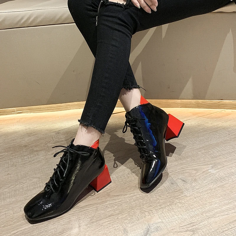 women pumps derss Ankle Martin boots women Platform Pointed Toe zipper high heels Party warm snow boots shoes woman Booties T056