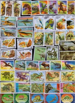 

50 Pcs/Lot Dinosaur Prehistoric animals Topic Stamps World Original Postage Stamp with Postmark All different