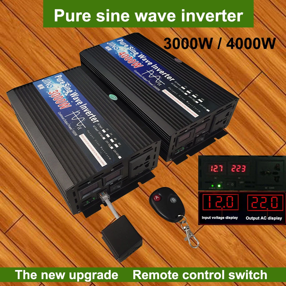 JIGUUN 3000W/6000W Inversor Onda Pura 12V 220V 230V Convertidor