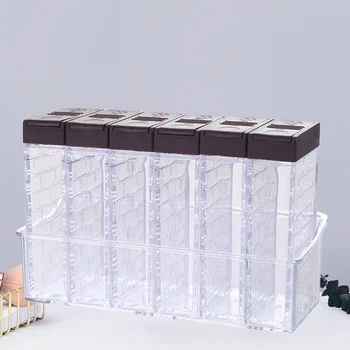 

1 Set Seasoning Boxes Clear Double-outlet Lid Seasoning Condiment Spice Containers Dispenser