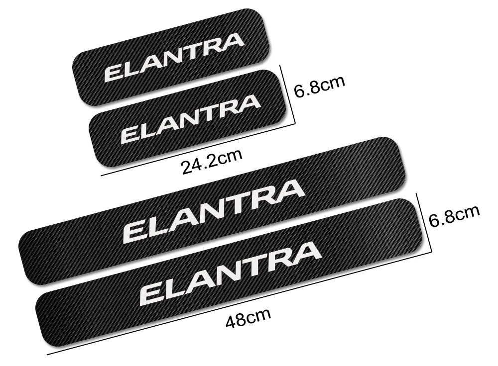 4 шт., для hyundai Elantra, 4 шт., углеродное волокно, Накладка на порог автомобиля, наклейка, авто защита от царапин, наклейка, аксессуары для тюнинга автомобиля