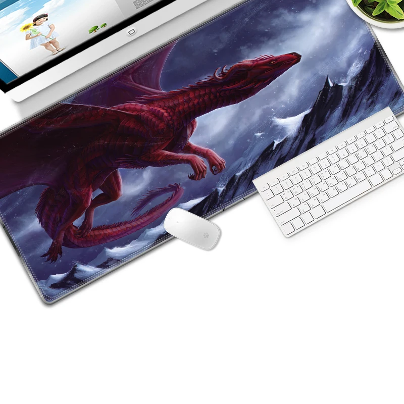  90*40cm Gaming Mouse Pad Large XL Dragon Logo Computer Mousepad XXL Rubber Desk Mat for Laptop for 