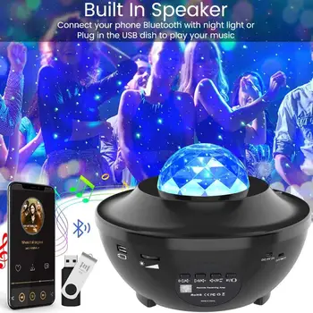 

Colorful Starry Sky Galaxy Projector Blueteeth USB Voice Control Music Player LED Night Light USB Charging Projection Lamp Gift