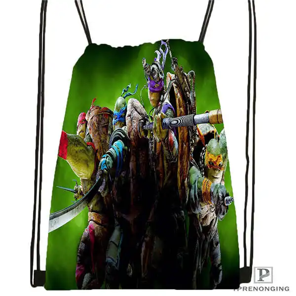 Drawstring Backpack Пользовательские Черепашки-ниндзя, походная сумка на шнурке, милый рюкзак для детей(черная спинка) 31x40 см#180531-04-38 - Цвет: Drawstring Backpack