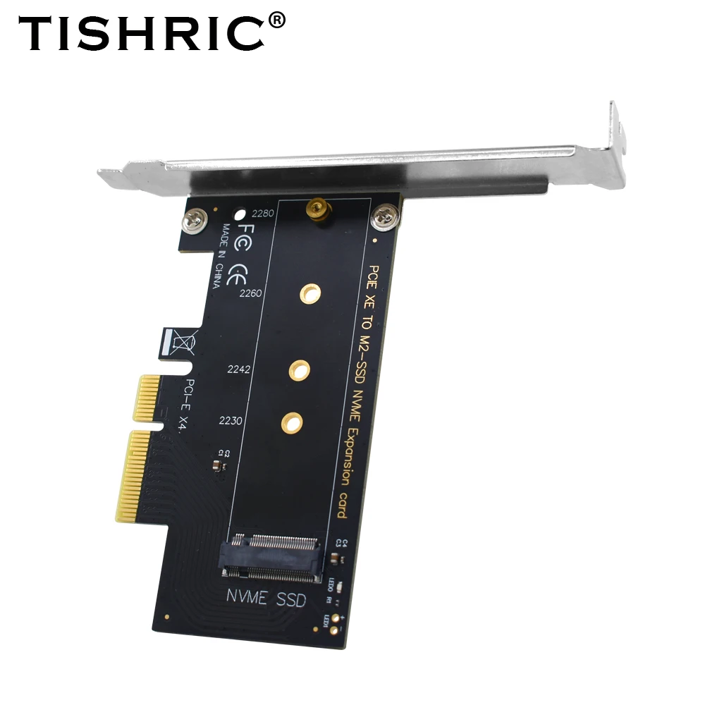 Плата адаптера TISHRIC M.2 NVME-PCIE 4X с одним портом Поддержка жесткого диска 2230/2242/2260/2280 M2