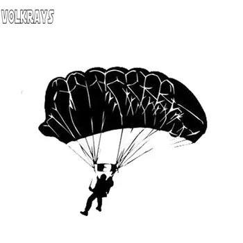 

Volkrays Personalized Car Sticker Parachute Accessories Reflective Waterproof Cover Scratches Vinyl Decal Black/Silver,11cm*12cm
