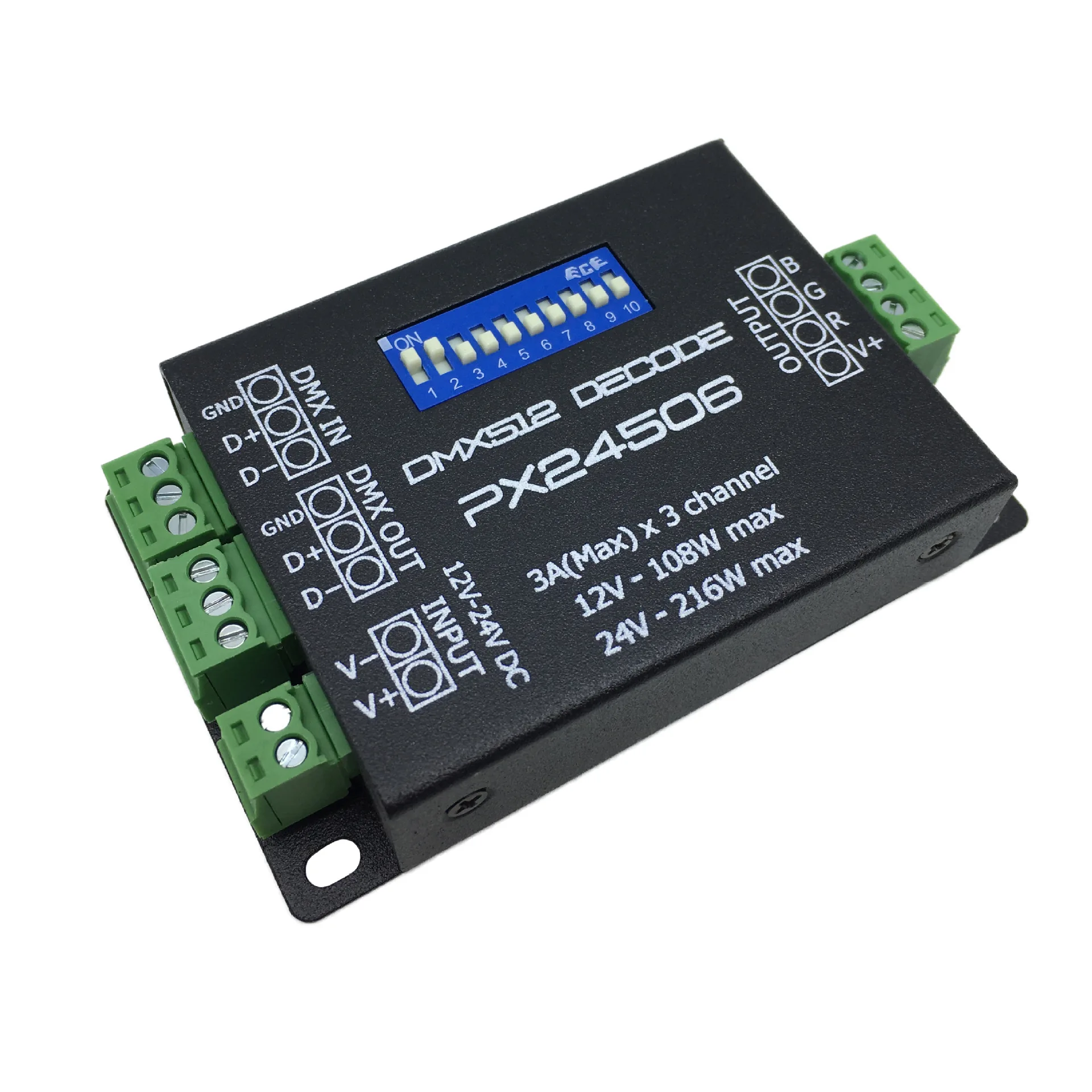 PX24506 декодер DMX512 трёхполосная RGB контрольный Лер красочная световая лента Осветительная техника освещение основной контроль a